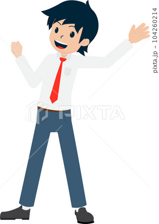 Salary Man Business Isolated Person People Cartoon Character Flat illustration Png #201 104260214