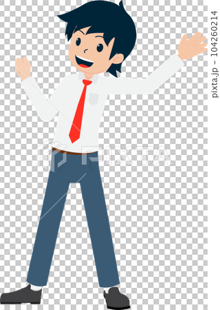 Salary Man Business Isolated Person People Cartoon Character Flat illustration Png #201 104260214