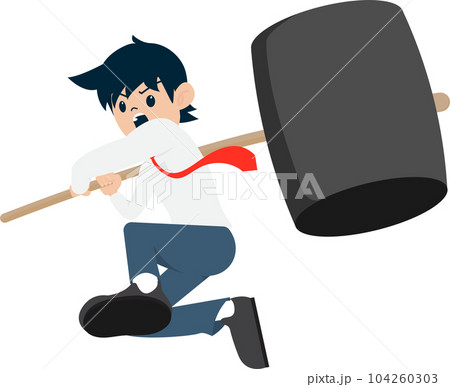 Salary Man Business Isolated Person People Cartoon Character Flat illustration Png #65 104260303