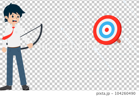 Salary Man Shoot an arrow at the target but not...のイラスト素材 [104260490 ...