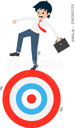 Salary Man Standing on a target at the summit of a high mountain at high risk. If the goal is not appropriate There will be a high risk Salary Man Standing on a target at the summit of a high mountain at high risk. If the goal is not appropriate There will be a high risk 104260528