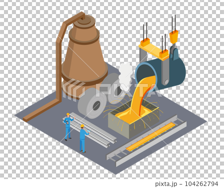 製鉄業のイメージイラスト 104262794