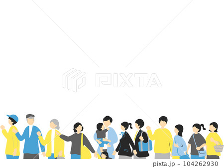 行列に並ぶ人達 行列に並ぶ人達 104262930