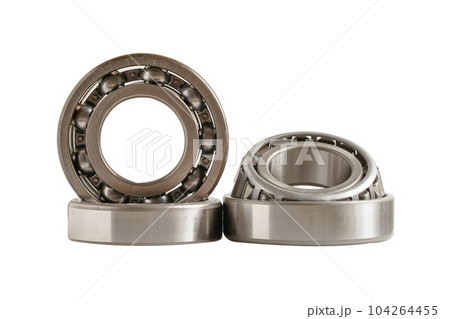 Bearing isolated on white background with clipping path, mechanical engine component. 104264455