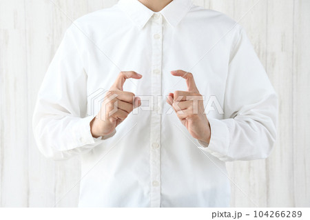 手話でコミュニケーションを図る女性 手話でコミュニケーションを図る女性 104266289