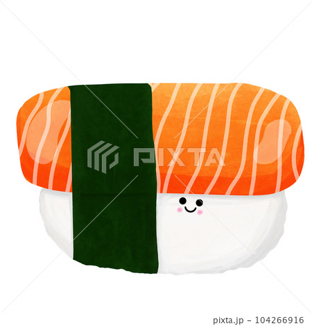 Sushi salmon with seaweed  104266916