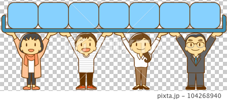 Everyone supports each other (luggage, smile) 104268940