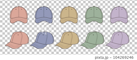 帽子樣機插圖集(暗色) 帽子樣機插圖集(暗色) 104269246