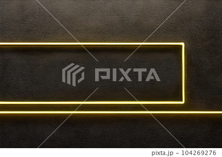 Bright yellow rectangle neon at the wall backdrop and background. Bright yellow rectangle neon at the wall backdrop and background. 104269276