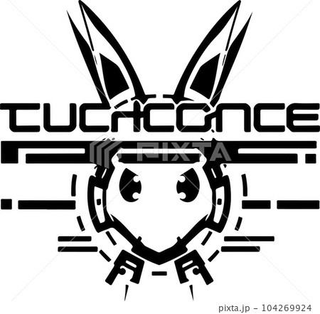 vector graphic illustration logo design for modern digital tech rabbit vector graphic illustration logo design for modern digital tech rabbit 104269924
