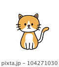 シンプルな線画の猫 104271030