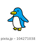 シンプルな線画でカラーのペンギン 104271038