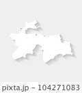 Simple white Tajikistan map on gray background, vector, illustration, eps 10 file 104271083