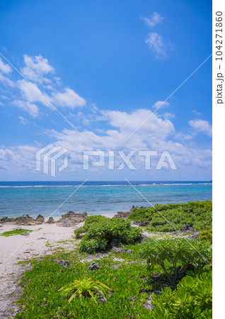 沖縄　久高島　神の島、イシキ浜 104271860