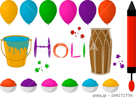 Collection accessory for celebration holiday Holi Collection accessory for celebration holiday Holi 104272756