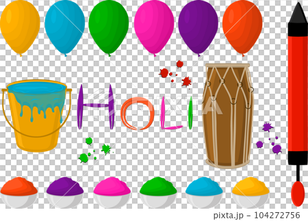 Collection accessory for celebration holiday Holi Collection accessory for celebration holiday Holi 104272756