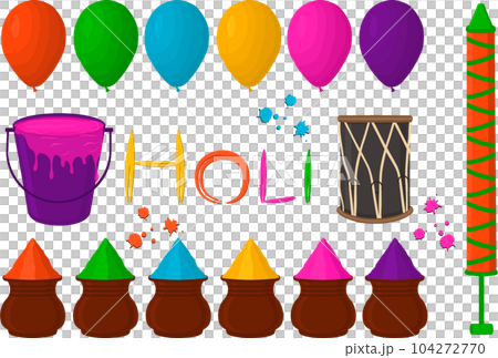 Collection accessory for celebration holiday Holi Collection accessory for celebration holiday Holi 104272770