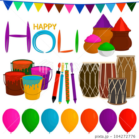 Collection accessory for celebration holiday Holi Collection accessory for celebration holiday Holi 104272776