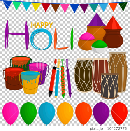 Collection accessory for celebration holiday Holi Collection accessory for celebration holiday Holi 104272776