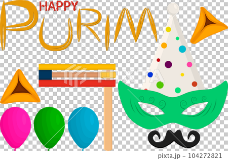Collection accessory for celebration holiday Purim Collection accessory for celebration holiday Purim 104272821