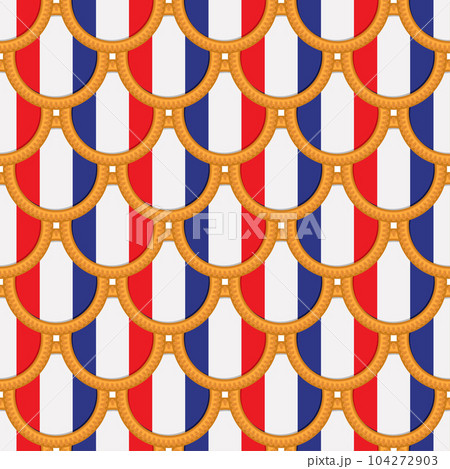 Pattern cookie with flag country France in tasty biscuit 104272903