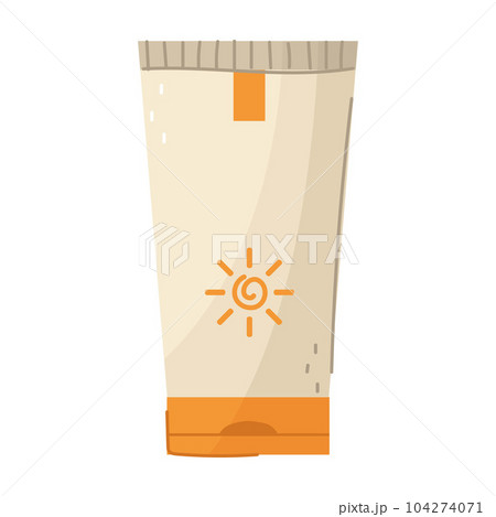 Cartoon style tube with sunscreen cream. Cartoon style tube with sunscreen cream. 104274071