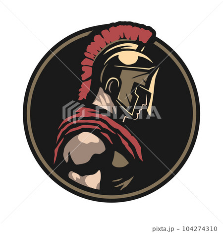 Spartan warrior logo in helmet, emblem Vector illustration. 104274310