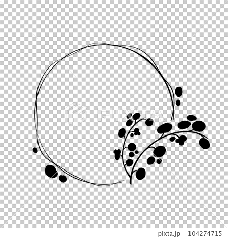 植物框架 - 簡單的植物裝飾框架（圓圈/包圍） 104274715