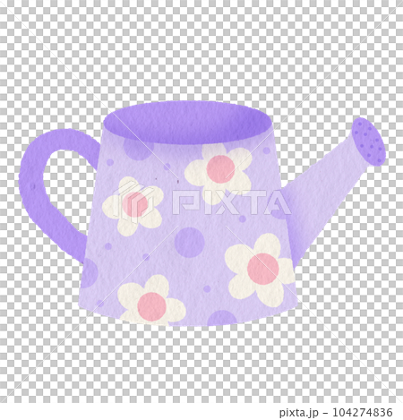 Cute purple flower pattern watering pot Cute purple flower pattern watering pot 104274836