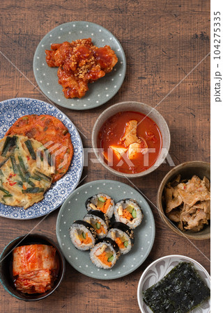 韓国料理 キンパ キムチ ヤンニョムチキン チヂミ プルコギ スンドゥブチゲ 韓国料理 キンパ キムチ ヤンニョムチキン チヂミ プルコギ スンドゥブチゲ 104275335