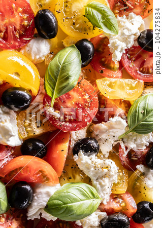 Italian Caprese salad taken from the top Italian Caprese salad taken from the top 104275834