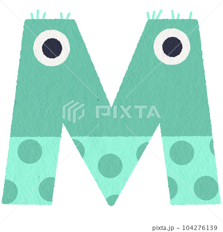 Monster alphabet letter M Monster alphabet letter M 104276139