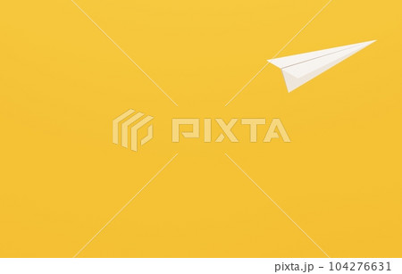 3D素材_紙飛行機_オレンジ 3D素材_紙飛行機_オレンジ 104276631