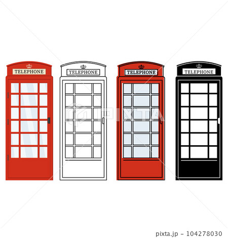 London phone booth set, style, cartoon, contour, stencil, vector isolated illustration London phone booth set, style, cartoon, contour, stencil, vector isolated illustration 104278030