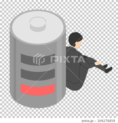 疲れている会社員の男性・アイソメトリック 104278859