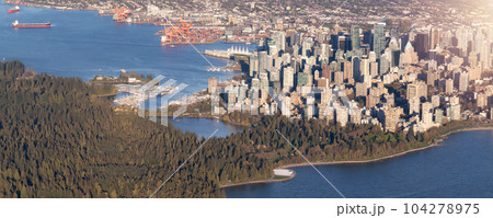 Downtown Vancouver Modern Cityscape. Aerial Panorama. Downtown Vancouver Modern Cityscape. Aerial Panorama. 104278975