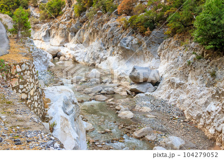 View of a mountain river in Kesme Bogaz canyon, Antalya province in Turkey View of a mountain river in Kesme Bogaz canyon, Antalya province in Turkey 104279052