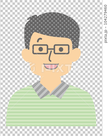 表情: 笑顔 男性 02 表情: 笑顔 男性 02 104279460