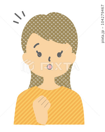 表情: 驚く 女性 02 表情: 驚く 女性 02 104279467
