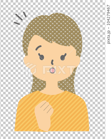 表情: 驚く 女性 02 表情: 驚く 女性 02 104279467