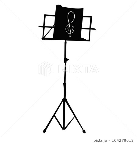 a music stand over white, silhouette vector 104279615