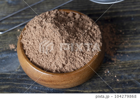 crumbly powder from cocoa beans crumbly powder from cocoa beans 104279868