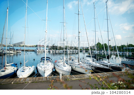 Saiboats in  harbor 104280314