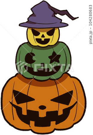 ハロウィン】積み重なったカボチャのイラスト素材 [104280683] - PIXTA