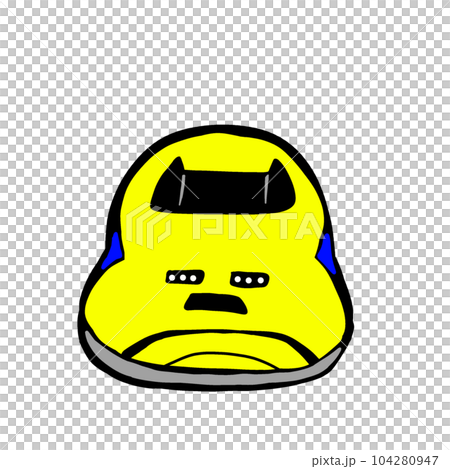 新幹線ドクターイエローの正面のイラスト。ドクターイエローの顔。 104280947