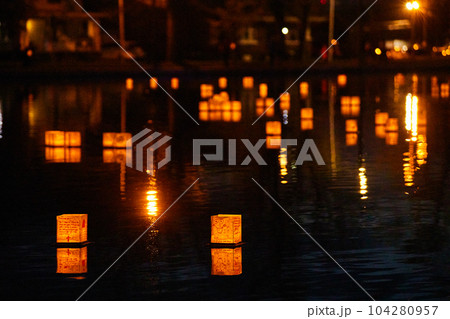 Asset golden lanterns background at festival in Fort Wayne Indiana 104280957