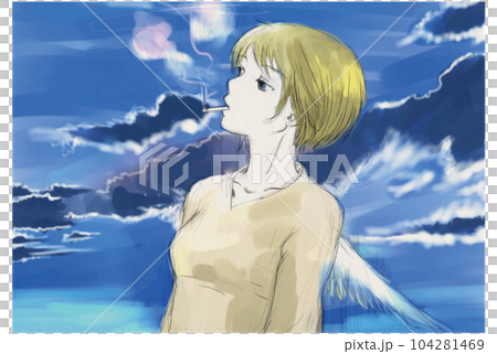 Blue sky and angel 104281469