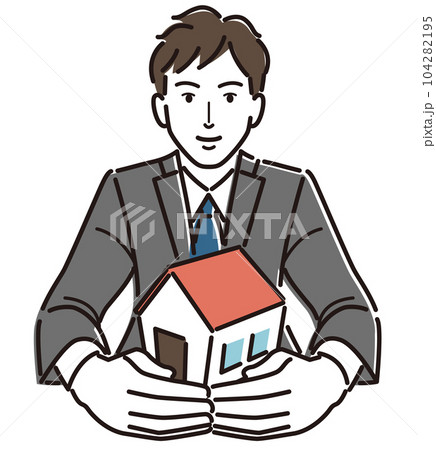 家を守るビジネスマンのイメージ 104282195