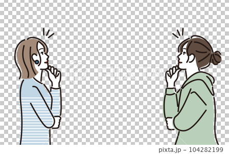 向き合って考える女性の横顔 104282199