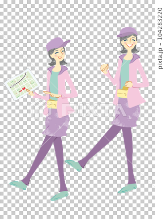 A smiling senior woman who enjoys walking and walking around town A smiling senior woman who enjoys walking and walking around town 104283220